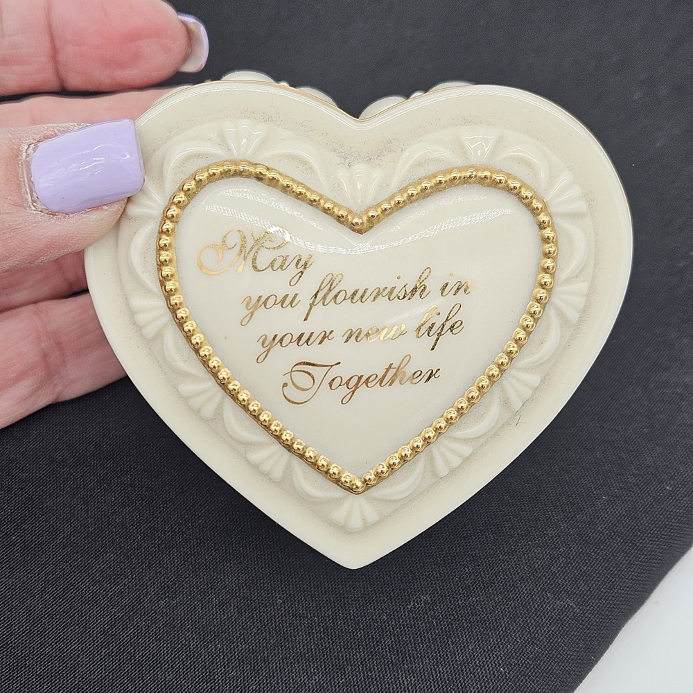 Lenox Wedding Sentiment Trinket Box #6118707 Gold Trim NWT No Box